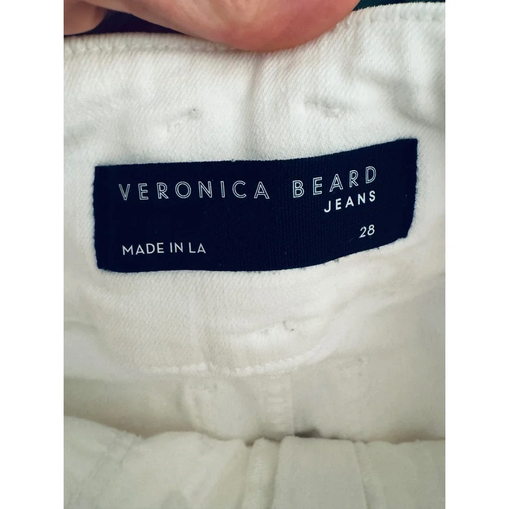 Veronica Beard Giselle White High Rise Skinny Flare Jeans Retro 70s Size 28